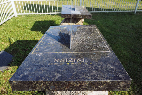 The shadows call to prayer: the sundial in the grounds of the
mosque at Raižiai in Lithuania.