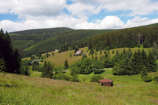 The Beskid Mountains along the Czech-Polish border. Earlier atlases show this upland region as the Sudety Mountains (photo © hidden europe).
