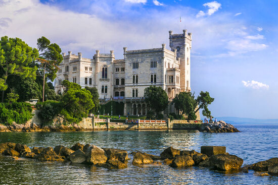 Search for the spirit of the late Jan Morris in the waters around Miramar Castle near Trieste (photo © Freesurf69 / dreamstime.com).