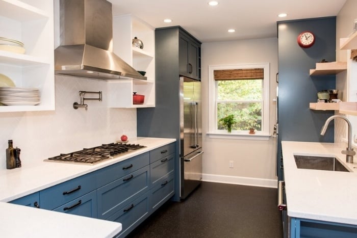 Blue kitchen cabinets